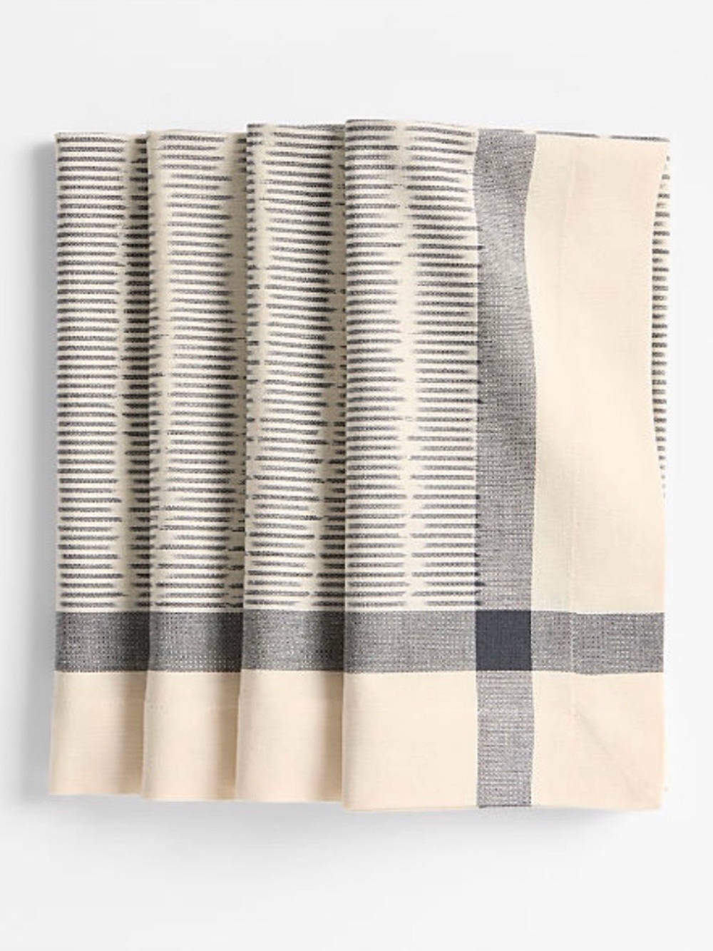 New! Crate&Barrel Cream and Indigo Napkins-set of 4